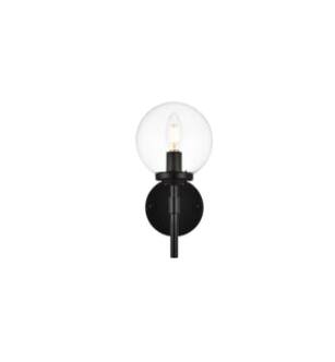 ARKA-E LD7302W6BLK Vanity Light in Black/Clear/Black