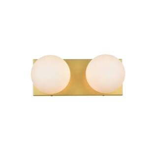 ARKA-E LD7303W14BRA Vanity Light in Brass/Frosted White/Brass