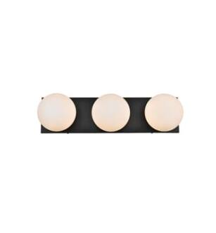 ARKA-E LD7303W22BLK Vanity Light in Black/Frosted White/Black