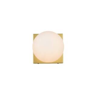 ARKA-E LD7303W6BRA Vanity Light in Brass/Frosted White/Brass