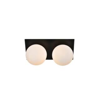 ARKA-E LD7304W14BLK Vanity Light in Black/Frosted White/Black