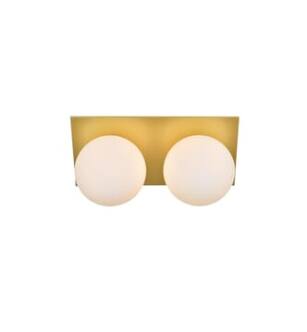 ARKA-E LD7304W14BRA Vanity Light in Brass/Frosted White/Brass