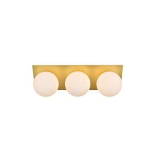 ARKA-E LD7304W22BRA Vanity Light in Brass/Frosted White/Brass