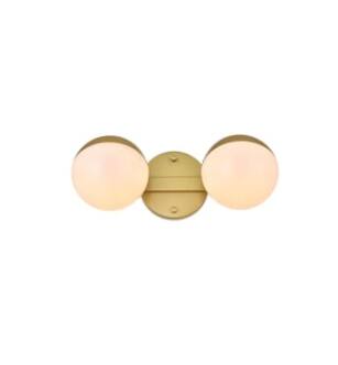 ARKA-E LD7305W13BRA Vanity Light in Brass/Frosted White/Brass