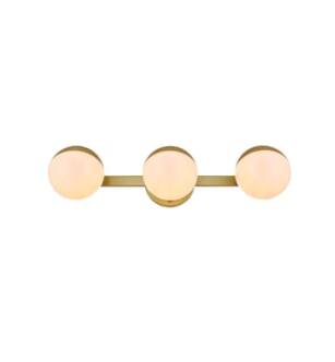 ARKA-E LD7305W21BRA Vanity Light in Brass/Frosted White/Brass