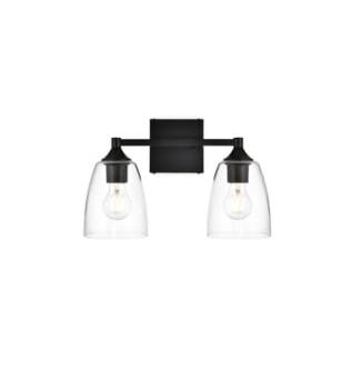 ARKA-E LD7307W15BLK Vanity Light in Black/Clear/Black