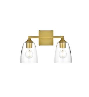ARKA-E LD7307W15BRA Vanity Light in Brass/Clear/Brass