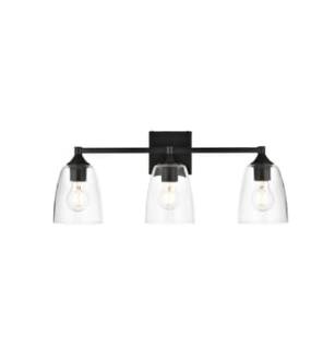 ARKA-E LD7307W24BLK Vanity Light in Black/Clear/Black