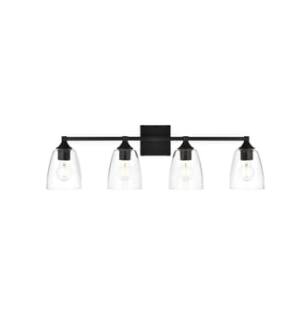 ARKA-E LD7307W32BLK Vanity Light in Black/Clear/Black