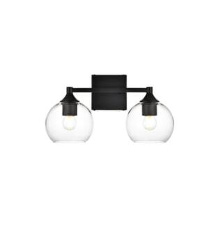 ARKA-E LD7308W16BLK Vanity Light in Black/Clear/Black