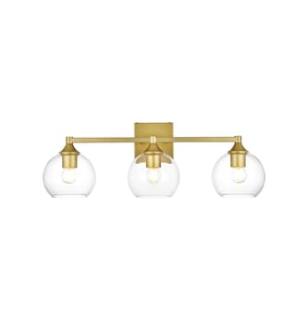 ARKA-E LD7308W25BRA Vanity Light in Brass/Clear/Brass