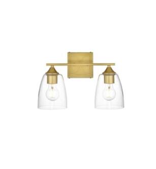 ARKA-E LD7309W15BRA Vanity Light in Brass/Clear/Brass