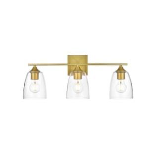ARKA-E LD7309W24BRA Vanity Light in Brass/Clear/Brass