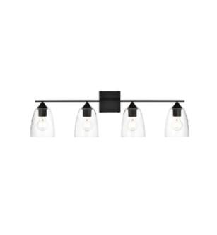 ARKA-E LD7309W34BLK Vanity Light in Black/Clear/Black
