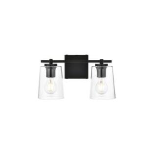 ARKA-E LD7310W14BLK Vanity Light in Black/Clear/Black