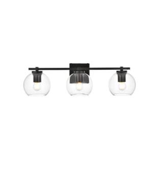 ARKA-E LD7311W24BLK Vanity Light in Black/Clear/Black