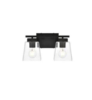 ARKA-E LD7312W14BLK Vanity Light in Black/Clear/Black