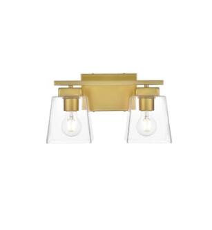 ARKA-E LD7312W14BRA Vanity Light in Brass/Clear/Brass