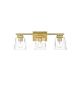 ARKA-E LD7312W23BRA Vanity Light in Brass/Clear/Brass