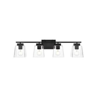 ARKA-E LD7312W32BLK Vanity Light in Black/Clear/Black
