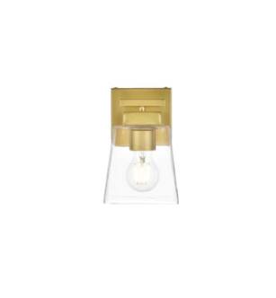 ARKA-E LD7312W5BRA Vanity Light in Brass/Clear/Brass