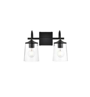 ARKA-E LD7313W14BLK Vanity Light in Black/Clear/Black