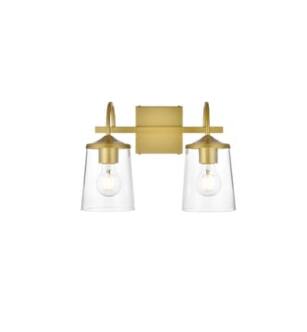 ARKA-E LD7313W14BRA Vanity Light in Brass/Clear/Brass