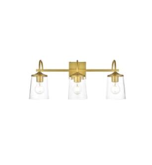 ARKA-E LD7313W24BRA Vanity Light in Brass/Clear/Brass