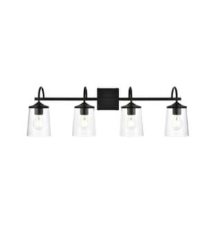 ARKA-E LD7313W33BLK Vanity Light in Black/Clear/Black