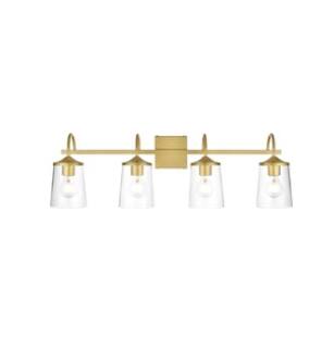 ARKA-E LD7313W33BRA Vanity Light in Brass/Clear/Brass