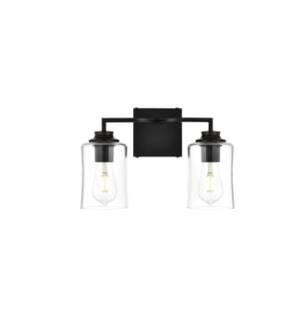 ARKA-E LD7314W14BLK Vanity Light in Black/Clear/Black