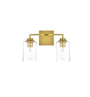 ARKA-E LD7314W14BRA Vanity Light in Brass/Clear/Brass