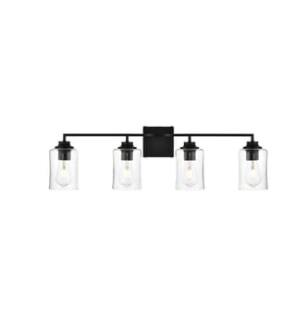 ARKA-E LD7314W32BLK Vanity Light in Black/Clear/Black