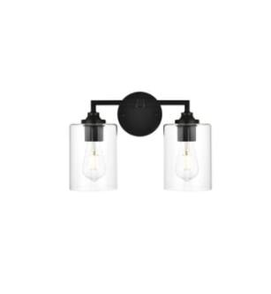 ARKA-E LD7315W14BLK Vanity Light in Black/Clear/Black
