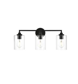 ARKA-E LD7315W23BLK Vanity Light in Black/Clear/Black