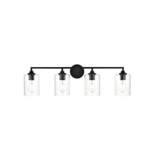 ARKA-E LD7315W33BLK Vanity Light in Black/Clear/Black