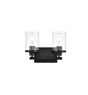 ARKA-E LD7316W12BLK Vanity Light in Black/Clear/Black