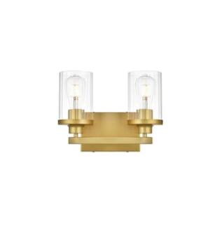 ARKA-E LD7316W12BRA Vanity Light in Brass/Clear/Brass