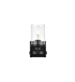 ARKA-E LD7316W5BLK Vanity Light in Black/Clear/Black