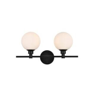 ARKA-E LD7317W19BLK Vanity Light in Black/Frosted White/Black