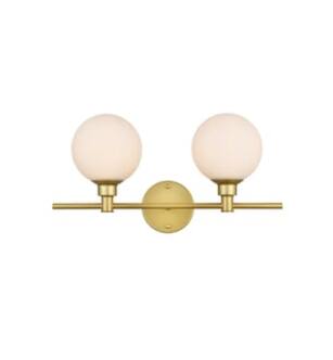 ARKA-E LD7317W19BRA Vanity Light in Brass/Frosted White/Brass