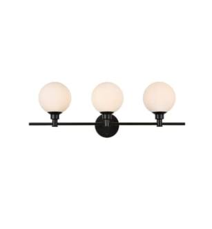 ARKA-E LD7317W28BLK Vanity Light in Black/Frosted White/Black