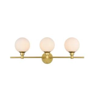 ARKA-E LD7317W28BRA Vanity Light in Brass/Frosted White/Brass