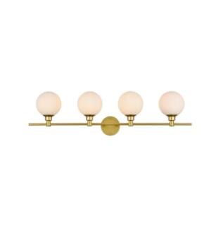 ARKA-E LD7317W38BRA Vanity Light in Brass/Frosted White/Brass