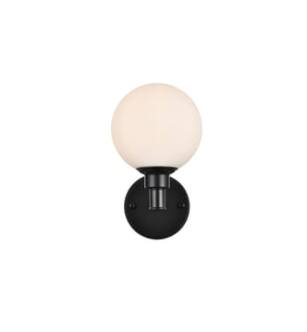 ARKA-E LD7317W6BLK Vanity Light in Black/Frosted White/Black