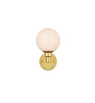 ARKA-E LD7317W6BRA Vanity Light in Brass/Frosted White/Brass