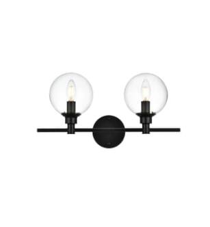 ARKA-E LD7318W19BLK Vanity Light in Black/Clear/Black