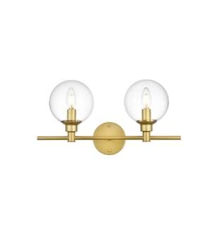 ARKA-E LD7318W19BRA Vanity Light in Brass/Clear/Brass