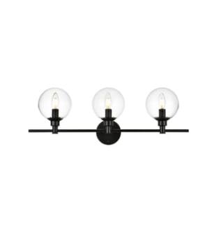 ARKA-E LD7318W28BLK Vanity Light in Black/Clear/Black