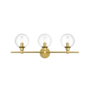 ARKA-E LD7318W28BRA Vanity Light in Brass/Clear/Brass